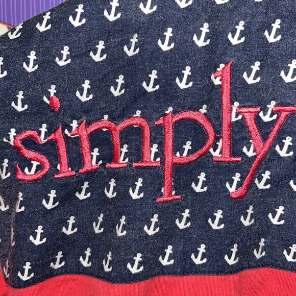 Simply Southern Collection Red Anchor Pattern zip sweatshirt Size XS - Picture 11 of 13